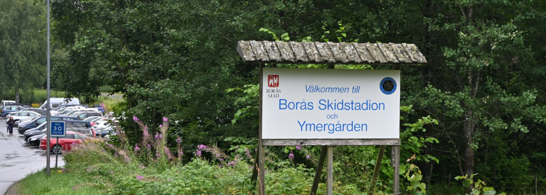 Willkommensschild im Borås Skistadion